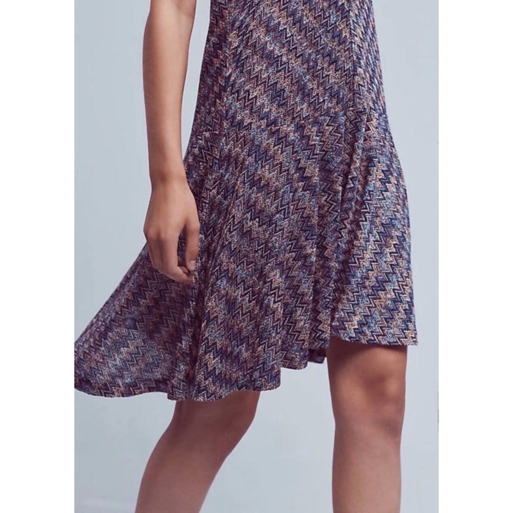 ANTHROPOLOGIE MAEVE WESTWATER KNIT CHEVRON DRESS - Picture 3 of 5